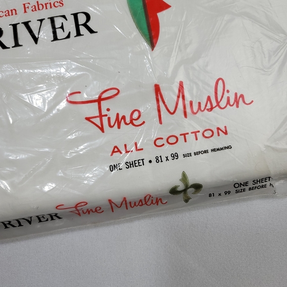 Vtg Dan River Fine Muslin All Cotton Sheet 81x99 - Picture 2 of 13